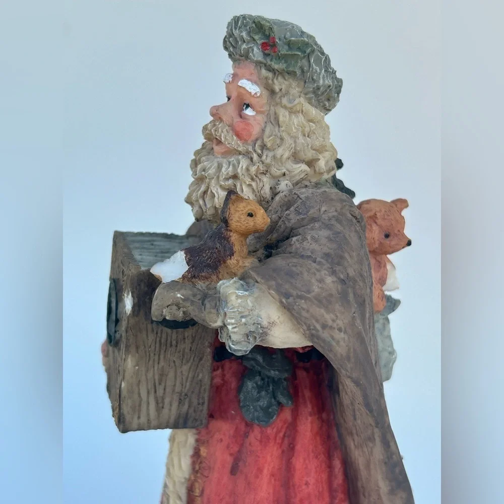 Vintage World Bazaars Old World Santa Figurine With Squirrel Christmas Decor